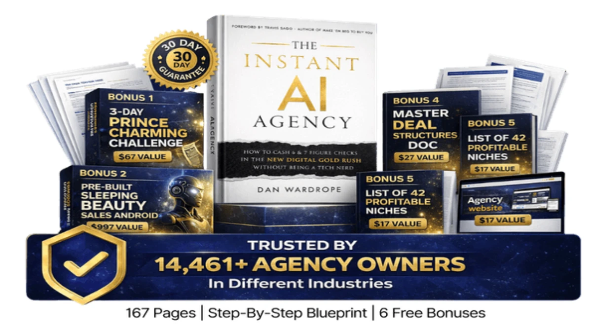 Instant AI Agency review showing its 2-Line SMS lead reactivation and revenue-share business model