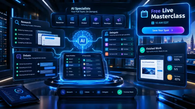 Click Staff AI multi-agent AI team workflow for the free live masterclass