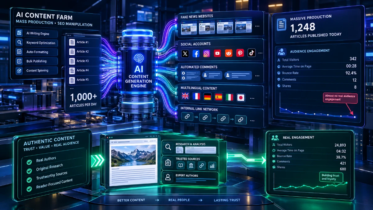 How AI Content Farms Manufacture Search Authority