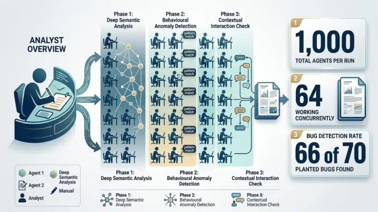 Claude Dynamic Workflows dashboard coordinating multiple AI agents for automated coding and research tasks