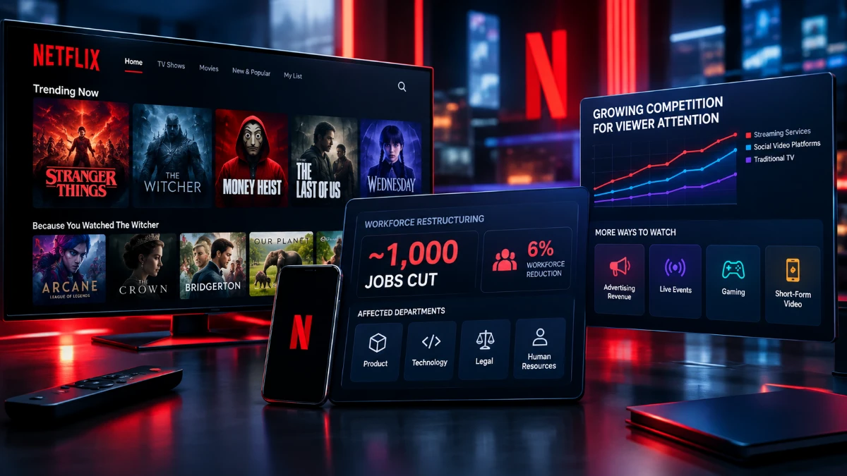 Netflix Cuts 1,000 Jobs as YouTube and TikTok Gain Ground
